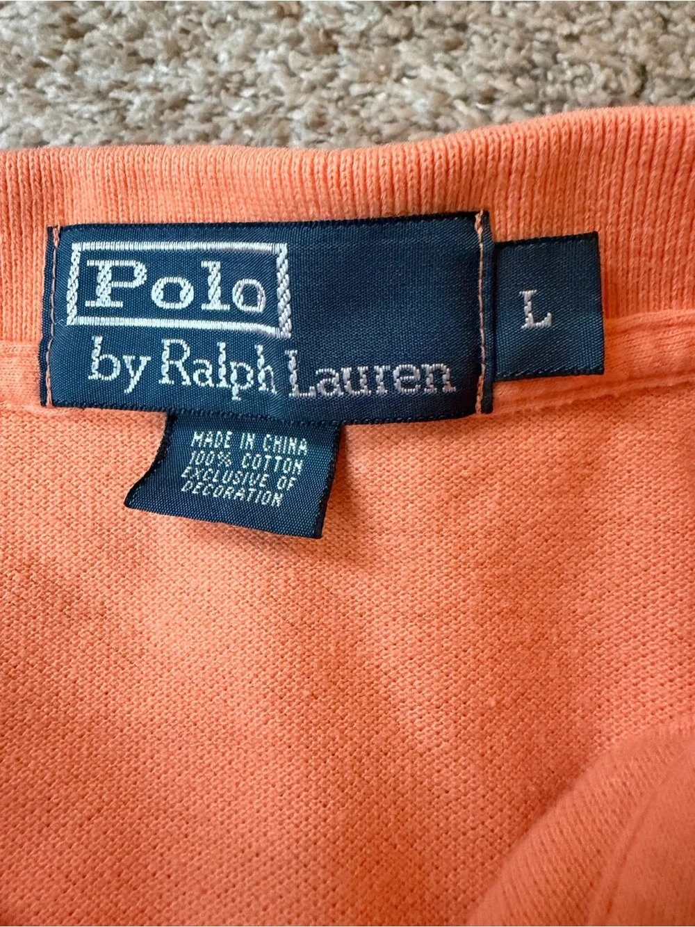 Polo by Ralph Lauren Orange Short-Sleeve Polo with Green Logo